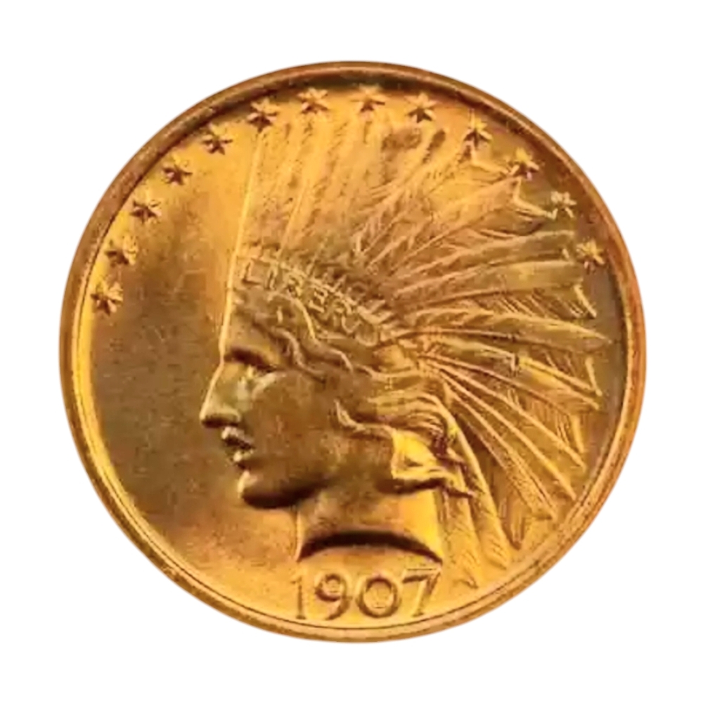 Vintage Gold-Tone Indian Head Coin Accent